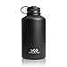64 oz Stainless Steel Insulated Water Bottle and Beer Growler by Highland Peak - Wide Mouth Canteen - Hot and Cold - BPA Free Metal Thermos Flask