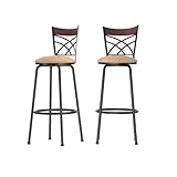 VECELO Barstools, Adjustable Counter Stools, Steel