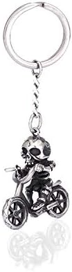 Meilong Unisex Gothic Skull Pendant Necklace, Stainless Steel Skeleton Pendant Chain Necklace 24-26inches for Men Women Jewelry