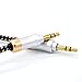 eBerry [A04 3.5mm Male to Male Audio Cable (4.6ft/1.4m)] Audio Aux Cable Car and Home Auxiliary Stereo Jack Cable Cord for Headphones, iPods, iPhones, iPads + Black Storage Pouch (Silver Connectors)