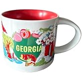 Starbucks Discovery Series Georgia Ceramic Coffee Mug, 14oz, White and Red