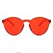 Armear Women Oversized Retro Rimless Round Sunglasses Tinted Red One Piece Lens Frameless Glasses