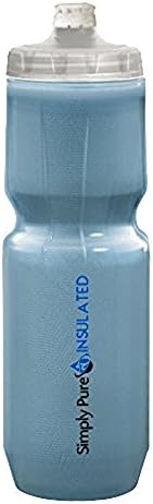 Purist 23 Oz Insulated Water Bottle with Fixy Cap Sport Bottle - Stays 20% Colder Than Other Insulated Bottles (Tinted Blue, Fixy)
