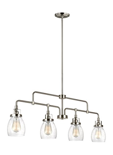 Sea Gull Lighting 6614504-962 Belton Four-Light Island Pendant Hanging Modern Light Fixture, Brushed Nickel Finish