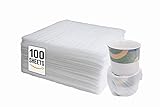 - 100 Count - Cushion Foam WRAP Sheets - 12" x 12" Safely Wraps and Protects Dishes, Plates, Glasses, Cups, Furniture Legs Or Edges, Supplies - for All Purpose Protection, Storage, and Moving