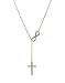 Infinity Cross Pendant Y Necklace Lariat Style | .925 Sterling Silver | 3 Finishes Available