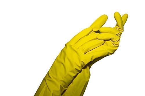 Latex Cleaning Gloves for Washing Kitchen, Bathroom and more (Medium, Yellow) - Thumbnail 7