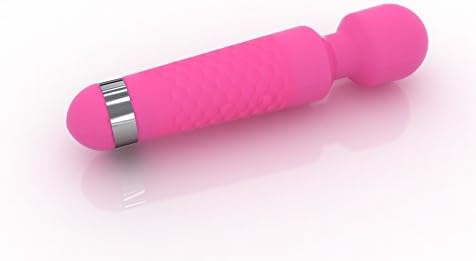 Waterproof |Powerful | Cordless Vibrating Mini Wand Massager | For Muscle Aches &amp; Sports Recovery | Multi speed | Travel Friendly | Muscle Pain | Body-Safe Silicone | Wireless Fast Rechargeable - Pink