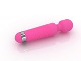 Waterproof |Powerful | Cordless Vibrating Mini Wand Massager | For Muscle Aches & Sports Recovery | Multi speed | Travel Friendly | Muscle Pain | Body-Safe Silicone | Wireless Fast Rechargeable - Pink