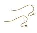50pcs Hypoallergenic Dangle Ear Wire Ball Dot French Earring Hooks 20mm (wire ~21GA) Gold Plated Brass Earrings Making CF206-G