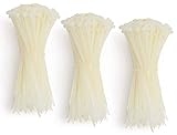 Zip Cable Ties, 5.5 Inch Long, White, 18 Pound, (1000 pcs.) Strong Nylon Plastic, Heavy Duty Industrial Grade, Self-Locking, UV Resistant, Organize, Bundle, Secure, Home, Office, Models, Crafts