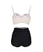 Vintage High Waist Floral Women's Bikini Set Strappy Push Up-X030-BgTBKB3, Black/Beige L