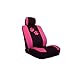 YupbizAuto 2 Tone Black and Pink with Pink Paws Logo Front and Rear Fabric Car Seat Covers Support 50/50, 60/40 Rear Split Seat for Women