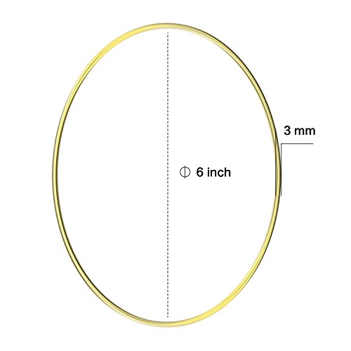 Aboat Set of 6 Dream Catcher Metal Rings, Macrame Ring for Dream Catcher and Crafts, Gold, 6 Inch