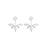 Kissweet Fashion Earings Big Crystal Ear Jackets Leaf Ear Clips Stud Earrings