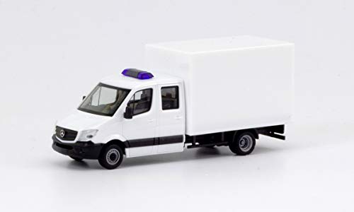 Herpa-013666-wei-Minikit-Mercedes-Benz-Sprinter-Doppelkabine-mit-Koffer-LKW-zum-Basteln-und-Sammeln