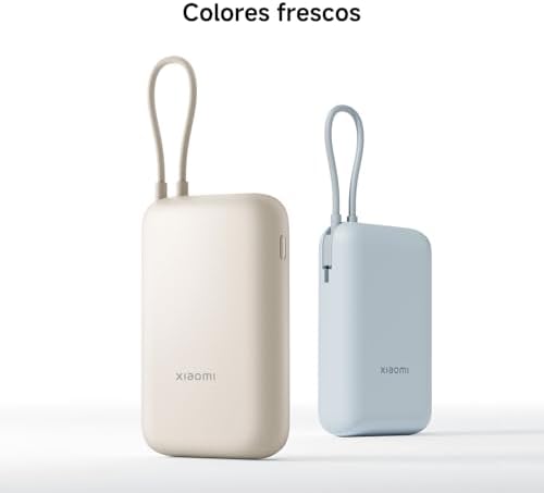 Power Bank de 10000mAh, carregamento rápido bidirecional de 22,5W, 3 portas de saída, cabo integrado, compatível com smartphones, tablets, Nintendo Switch, auscultadores, smartbands, azul