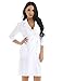 ACSUSS Womens Nurse Uniform Dresses Button Front White Hospital Nurse Scrub Dress White Medium