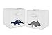 Navy Blue and Grey Modern Dino Foldable Fabric Storage Cube Bins Boxes Organizer Toys Kids Baby Childrens for Mod Dinosaur Collection by Sweet Jojo Designs - Set of 2
