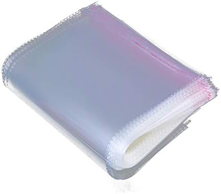 100 PCS Reusable Self Adhesive Bag, Transparent Assorted Size OPP Bags for Easter Party Candy Card(14 * 20（17+3）cm,Transparent)