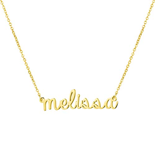 Awegift Personalized Name Necklace 18K Gold Plated