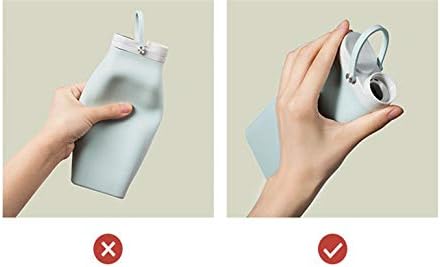 Collapsible silicone water bottle in blue color, priced at $11.50.