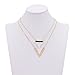 Zealmer Women 16K Gold Plated Marble Triangle Stone Pendant Necklace Gray