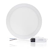 xtf2015 Super Bright Ultra-thin LED Panel Light Ceiling Lamps Recessed Light Fixture Kit with Led Driver-18W Round, Cool White 6000-6500K, 8.9