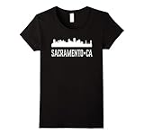 Women's Sacramento T-shirt Skyline California Cities Visit Tee XL Black