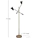 Brightech Ella Mid Century LED Floor Lamp with 2 Adjustable Arms and 2 Energy Efficient 9.5 Watt Light Bulbs, Gold/Black