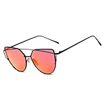 Good Bag Women's Oversized Metal Frame Colored Lens Uv400 Protection Sunglasses