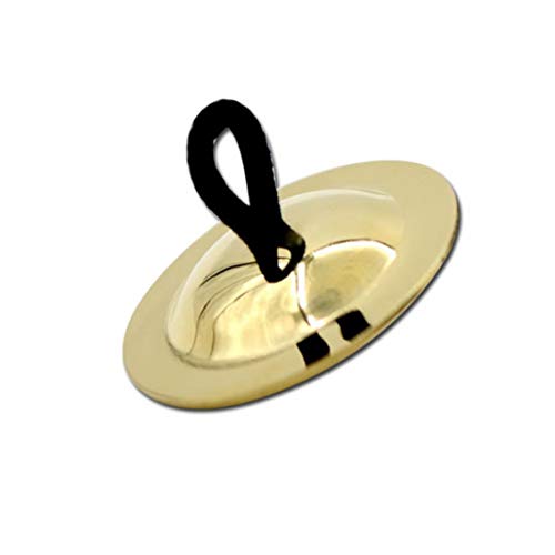 difcuyg5Ozw 1Pair Brass Finger Cymbals Portable Musical Percussion Instrument Lightweight Easy Play Kids Toy Dancing Props - 9cm - Thumbnail 4