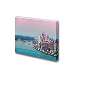 Canvas Prints Wall Art - Parliament and Matthias Church View from Top in Budapest, Hungrary | Modern Wall Decor/Home Decoration Stretched Gallery Canvas Wrap Giclee Print & Ready to Hang - 12" x 18"