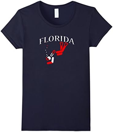 Women's Florida Diver T shirt Florida Scuba Diving Tee Large Navy