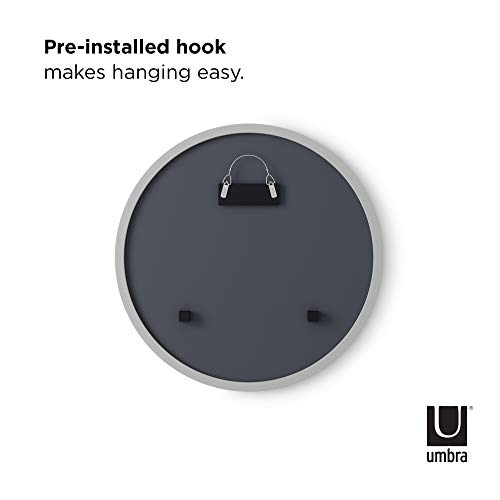 Umbra, Grey Hub Rubber Frame18Inch Round Mirror for Entryways