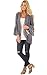 ECOWISH Womens Floral Print Loose Puff Sleeve Kimono Cardigan Lace Patchwork Cover Up Blouse, Gray, US M