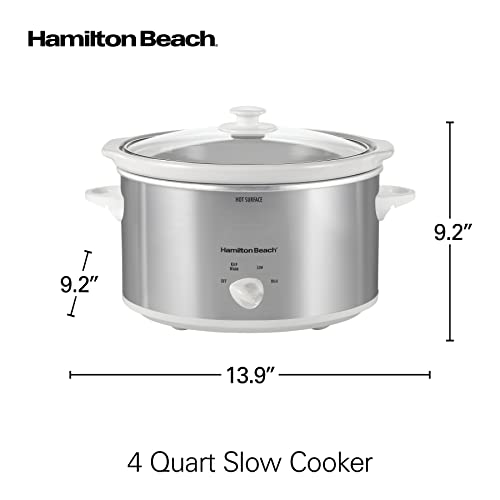 Hamilton Beach 4Quart Slow Cooker with 3 Cooking Settings, Dishwasher
