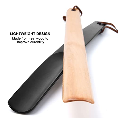 onebarleycorn 2Pcs Long Shoe Horn, 38 cm, Long Wooden Shoe Horn Shoe Horn Long for the Elderly, Men, Women, Children