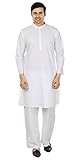 Mens Indian Clothing White Cotton Kurta Pajama Ethnic India Wear