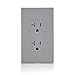 Leviton 20 Amp Decora Tamper-Resistant Duplex Electrical Wall Outlet, T5825, Gray