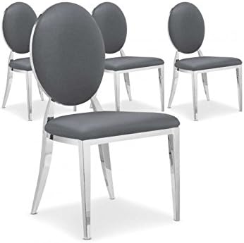 Menzzo Chaises Inox Cuisine Ou Salle Manger Chaise Scandinave Lot 4pied Metal Chaise Medaillon Grise Chaise Table A Manger Sofia Dimensions