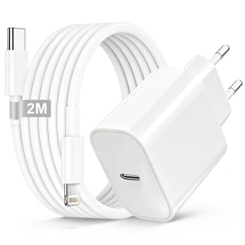 30 W USB C Charger Charging Cable [MFi Certified] for iPhone 14/13/12/11 Pro Max, Apple Quick Charger USB C Adapter Power Supply Plug with Lightning Cable 2 m for iPhone X/XR/XS/8/7, iPad Pro/Air/Mini