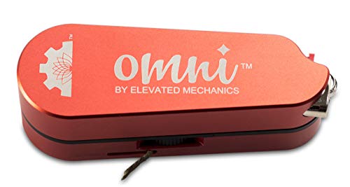 The Omni 8-in-1 Deluxe Smoking Accessory: Durable Herb and Spice Grinder Multi-Tool and Lighter Case (Blood Orange)