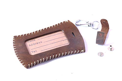 Handmade High Quality Genuine Leather Luggage Bag Tags for Men Women - Thumbnail 2