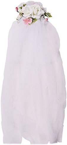 Amorismo Women's Wreath Veil with Flowers for Festival Wedding