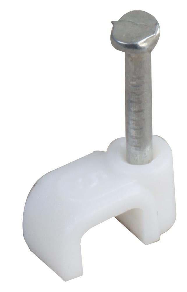 PRO SIGNAL 3.6mm Telephone Cable Clips – 100 Pack White Nail-Mount Clips – PSG04234