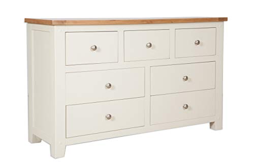 Dorset Oak Chest Solid 7 Drawer Pine In Painted Dorset French