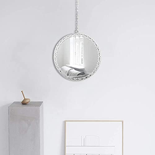Geloo Decorative Round Wall Mirrors with Hanging Chain 10" Silver