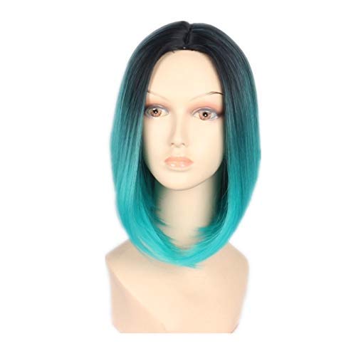 Buy Yanyu Ombre Synthetic Bob Wig Short Straight Black Root Blue