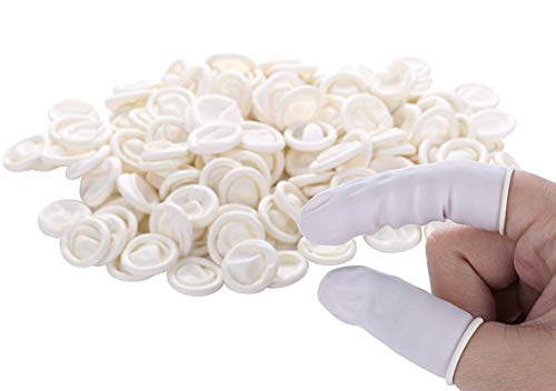 RuoFeng Anti-Fouling and Anti-Static Latex Finger Cots for Electronic Maintenance Medicine Jewelry Cleaning Cosmetology Picking and Other Applications (Pack of 330)